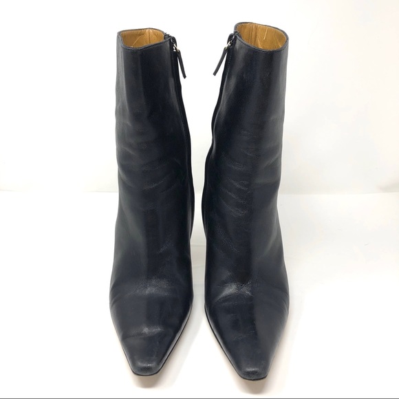 GUCCI black leather booties, made Italy, size 9 - Picture 5 of 15